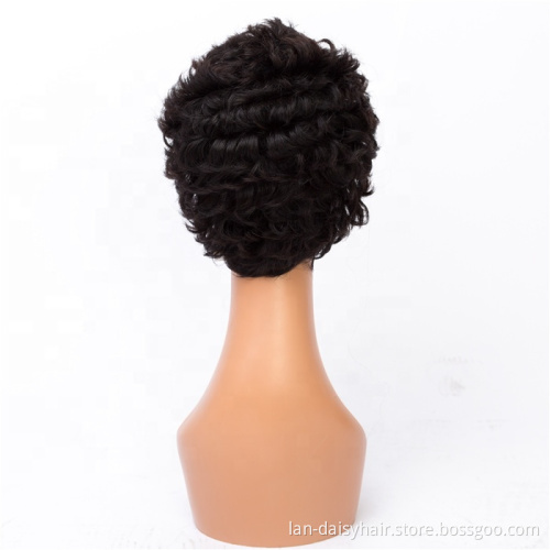 For Black Women Factory Price Short Curly Remy Brazilian Human Hair New Design Wigs